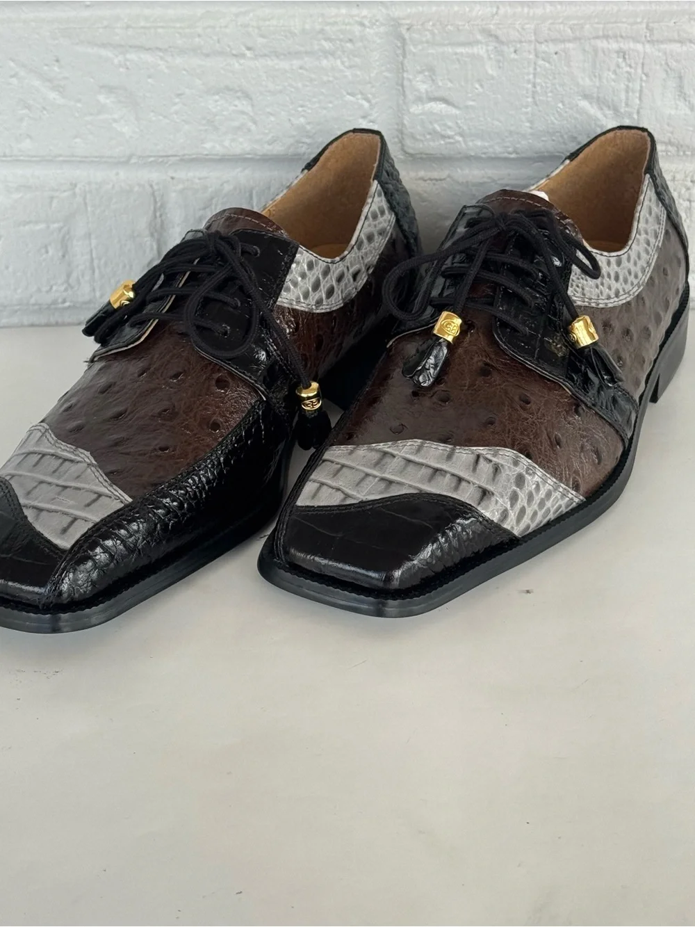 Giorgio Brutini Square Toe Alligator Print Loafers Men's 8